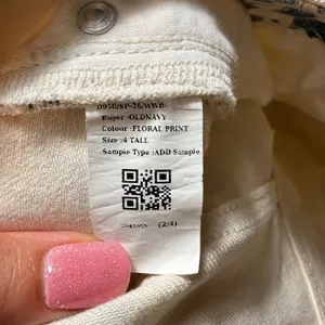 Old Navy OG Loose High Rise Floral Toile Jeans Blue Cream Tall 4 thumbnail 11