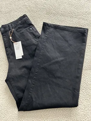 Quince Bella Stretch High Rise Wide Leg Jeans Black Size 29/30 thumbnail 3