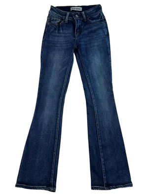 Disclosure 0/24 Jeans Flare Bootcut Dark Wash Stretch Denim Pant Blue Flattering thumbnail 1