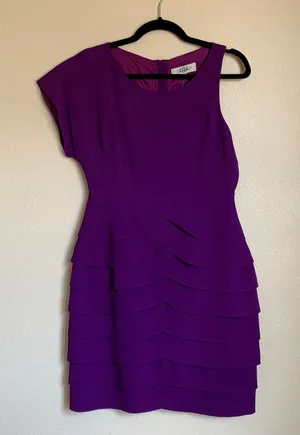 5/$25 Tibi Purple Asymmetrical Sheath‎ Dress thumbnail 1