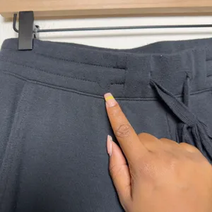 Quince Women SuperSoft Fleece Wide Leg Pants M Black Cropped Casual Pull‎ On thumbnail 2