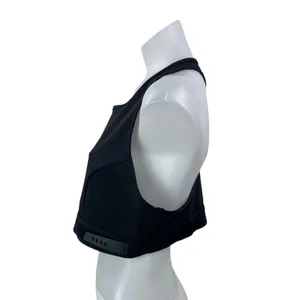 PE Nation Women's Black Full Zip Racerback Athletic Crop Top Sports Bra Size XL thumbnail 2