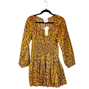 NWT SAM EDELMAN LORA MINI DRESS IN GOLDEN SPRIG -OLIVE OIL Small thumbnail 10