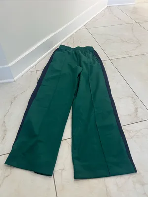 Zara Emerald Green Wide Leg Track Pants Size Medium thumbnail 2