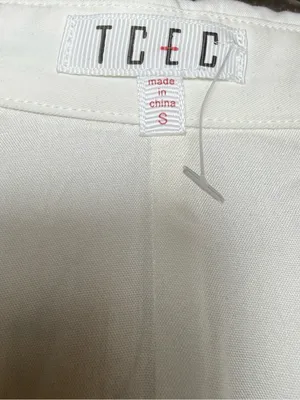 TCEC White‎ Cotton Shirt Dress Womens Small Sleeveless Tiered Midi Maxi thumbnail 9