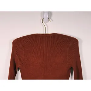 Abercrombie & Fitch Slim Button Up Ribbed Cardigan Small Brown Quiet Luxury Fall thumbnail 6