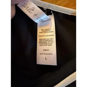Salt + Cove Bikini Set Womens Size L Black White Trim Underwire High thumbnail 4
