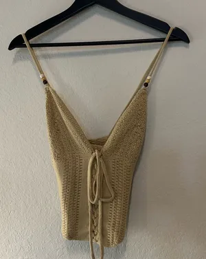 Crochet tank Tan Size M thumbnail 1