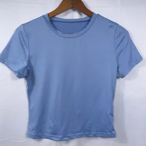 Women’s Light Blue Stretch Short Sleeve Tee Size Large thumbnail 1