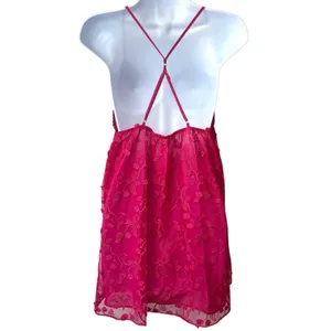 NEW Flora Nikrooz Meg‎ Floral Embroidered Chemise Pink Sleepwear Feminine S thumbnail 5