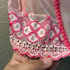 Elegant Pink Lace Corset Bustier Top With Straps L thumbnail 4