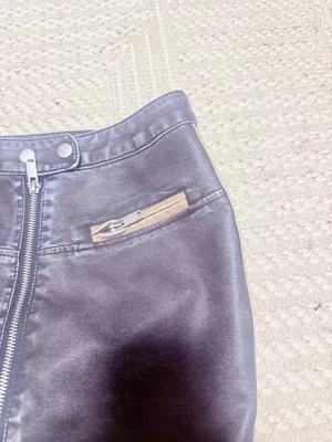 Black Leather Mini Skirt Size XS thumbnail 3