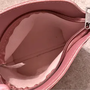 Mini Pink Leather Studded Crossbody Zipper Bag * WITHOUT STRAP * thumbnail 7