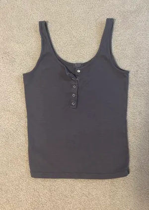 John Galt Brandy Melville Gray Button Tank thumbnail 1