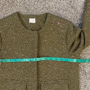 A New Day Green Gold Metallic Speckled Tweed Blazer Jacket thumbnail 6
