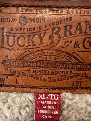 Lucky Brand Oversized Sherpa Lined Denim Trucker Jacket XL Y2K Boho thumbnail 10