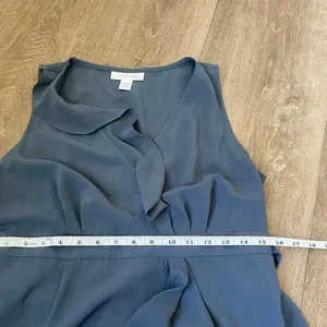 Motherhood Maternity Blue Sleeveless Faux Wrap Dress ~ Ruffle Detail ~ Size S thumbnail 12