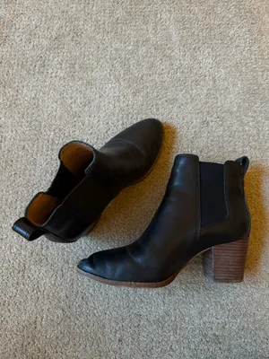 Madewell Regan Ankle Black Leather Booties thumbnail 2