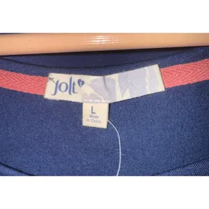 NWT Jolt Top Women's Size Large‎ Boho Hippie Paisley 3/4 Roll Tab Sleeves Blue thumbnail 6