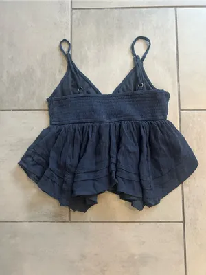 Hollister Lace Bust Babydoll Top in Blue thumbnail 3