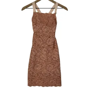 We Are‎ HAH Tight Squeeze Bodycon Mini Dress Copper Rose Lace Lined Size XS NEW thumbnail 4