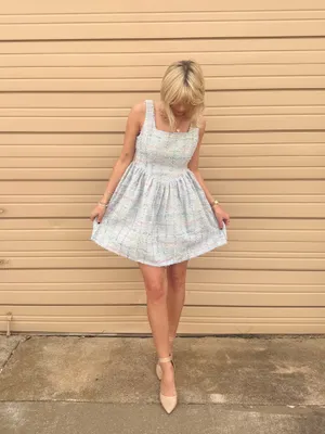 Aureum Colorful Tweed Basque Waist Dress thumbnail 3