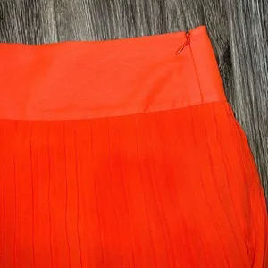 Loft Ann Taylor Orange Pleated Skirt thumbnail 3