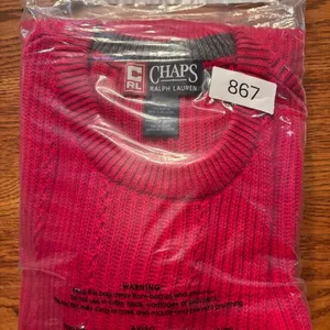 Chaps Ralph Lauren Sweater Red Women's Size M‎ Oversized Preppy thumbnail 8