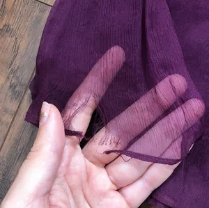 Amsale • plum silk chiffon dress bridesmaid crinkle halter purple formal G425C thumbnail 7