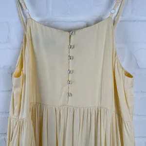 FORE Yellow tiered maxi dress flowy summer dress adjustable straps Size Small thumbnail 8