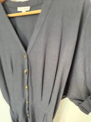 Baltic Born Charcoal Gray Button-Front V-Neck Jumpsuit with Tie Waist thumbnail 4