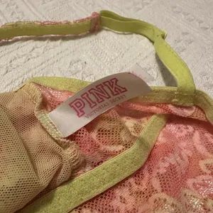 PINK Victoria’s Secret Yellow Pink Lace Bralette Women’s Sz M Medium thumbnail 5