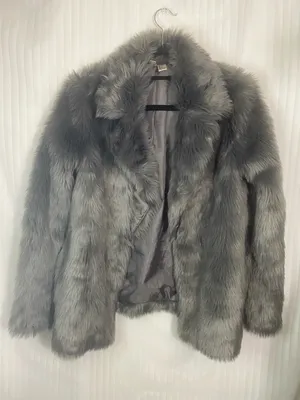 Forever 21 Exclusive Faux Fur Gray Women's Jacket thumbnail 2