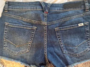 Vans Distressed Dark Blue Denim Cutoff Shorts - Women's thumbnail 4