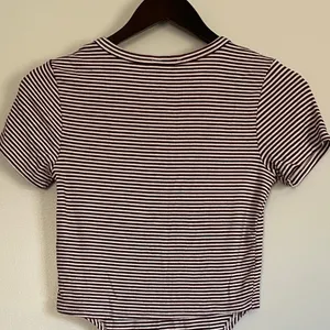 Ginger G Striped Front Tie Ribbed Tee M thumbnail 5