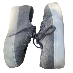 Superga Sneakers Gray Wool Platform Lace‎ Up Women’s size 10 thumbnail 5