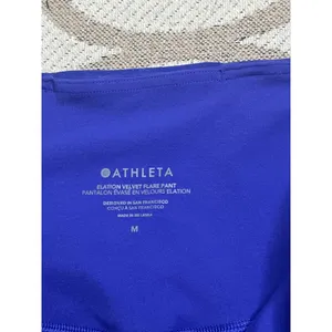 Athleta Elation Velvet Flare Pants Purple Size Medium 32” Inseam High Rise thumbnail 4