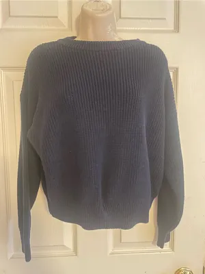 Brandy Melville Classic Navy Rib-Knit Women's Sweater thumbnail 1