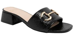 NWT Jones New York Womens Uniqua Block Heel Dress Sandals Black Crinkle 7.5M thumbnail 1