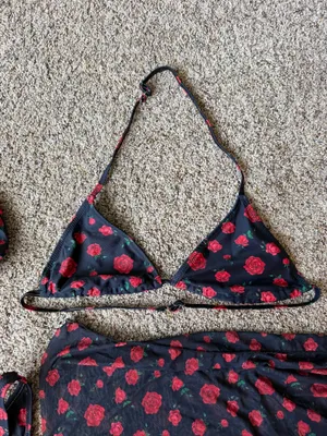 Rose bikini set with skirt Blue Size M thumbnail 3