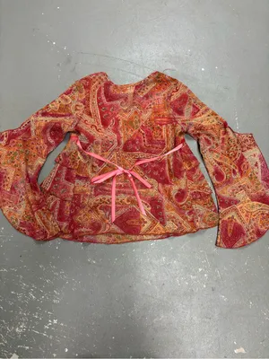 Philly California 90s Y2K Vintage Fairy Core Tiered Red Orange Womens Medium thumbnail 9