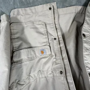 Carhartt Womens Medium Tan Ripstop Utility Field Jacket Chore Coat Beige Canvas thumbnail 16