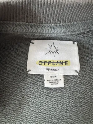 Aerie Sage, green, oversized, heavy duty crewneck thumbnail 3