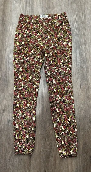 Free‎ People Sun Chaser Floral High Rise Cord Corduroy Pants Size 26 thumbnail 1