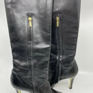 JIMMY CHOO Black Leather Knee high boots 7.5 thumbnail 5