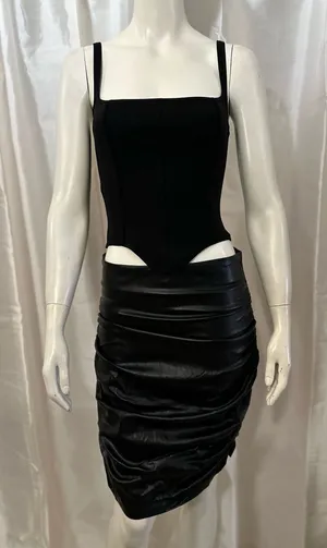 ZARA NWT Black Corset Tank Top Size Small | Square Neck Stretch Bustier Cami thumbnail 1