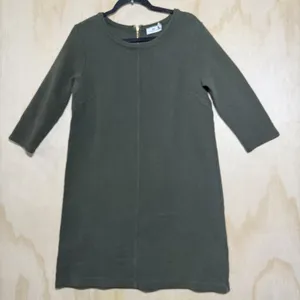 Vineyard Vines‎ Dark Sage Ottoman Shift Sheath Dress Crewneck 3/4 Sleeves thumbnail 1