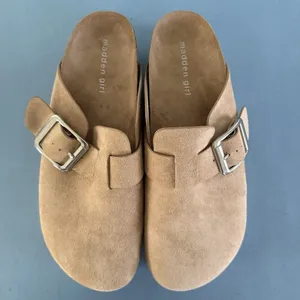 Madden Girl Cutiepie Platform‎ Sand Tan Suede Buckle Slip-On Clogs thumbnail 7