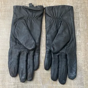 Altare Black Leather Gloves Womens S Argyle Green Contrast Lined Winter Driving thumbnail 4