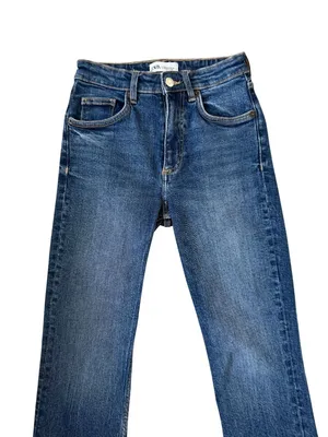 ZARA Medium Wash Straight Leg Jeans Size US 0 thumbnail 7